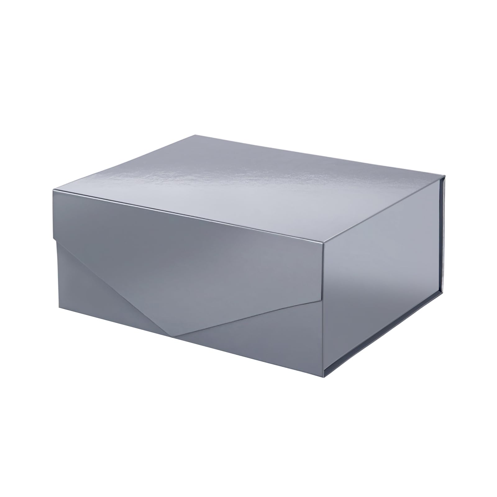PACKHOME 9x6.5x3.8 Inches Magnetic Closure Gift Box for Men - Collapsible Rectangle Packaging Box with Glossy Gray Finish | Perfect for Jewelry, Watches, Cologne & Luxury Gifts