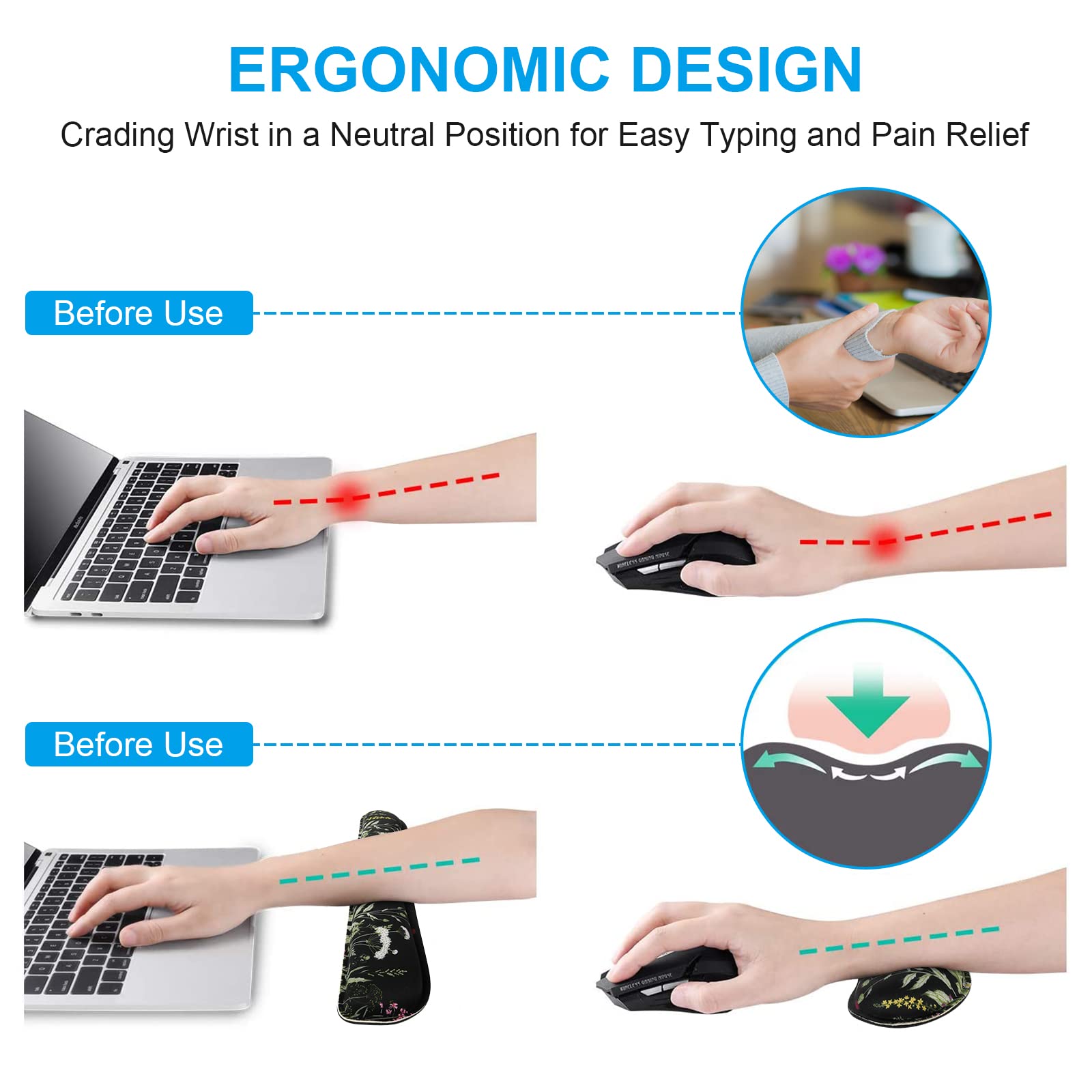 iCasso Extended Gaming Mouse Pad Set - 35.4