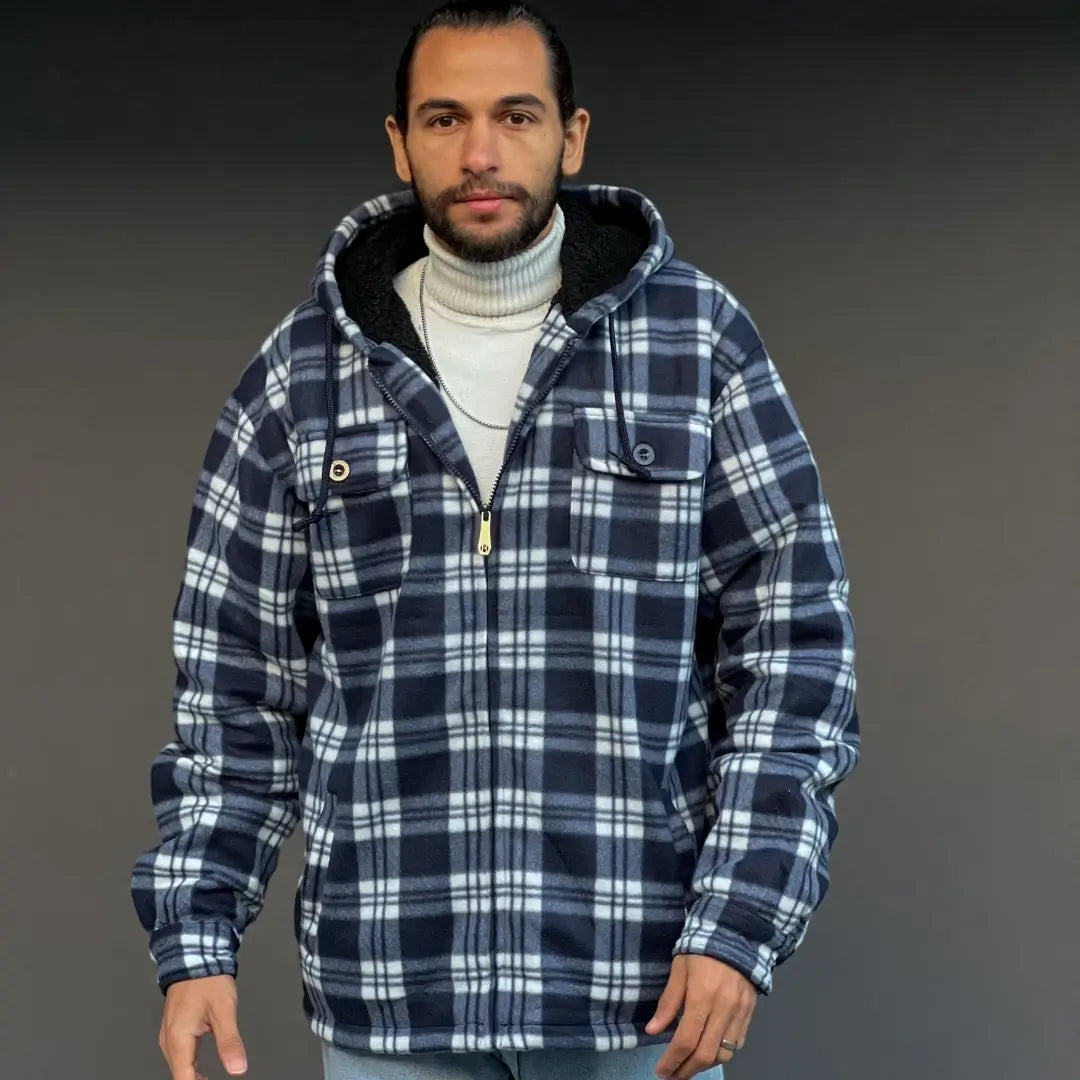 Men's Plaid Sherpa Lined Jacket - Warm Winter Flannel Shirt Jacket for Outdoor Activities & Casual Wear