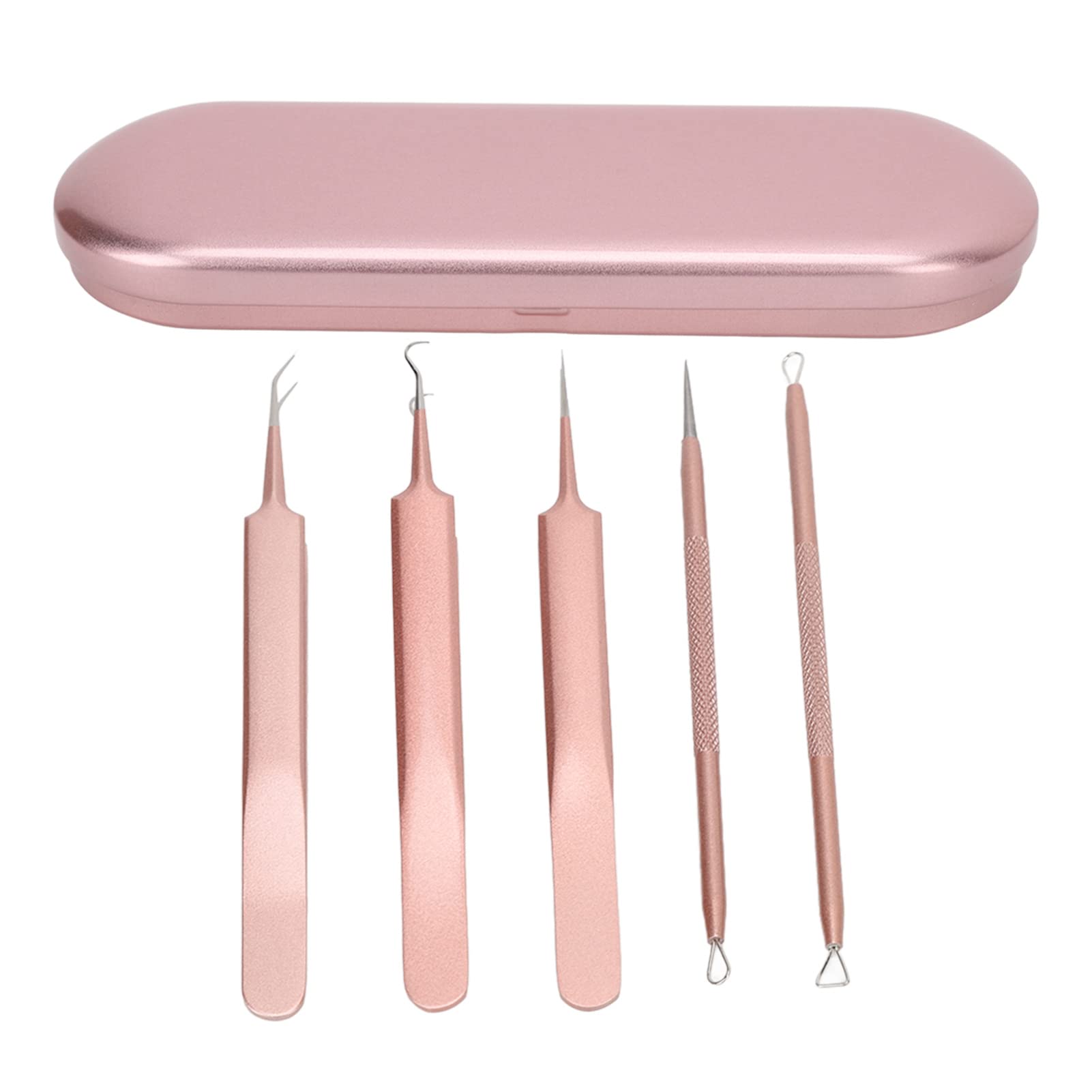 EXCLUZO Professional Pimple Extractor Needles Kit - Stainless Steel Blackhead & Whitehead Remover, Non-Slip Pore Cleaner Tools for Acne Treatment (Rose Gold) - Perfect for Home Skincare & Facial Care Routine