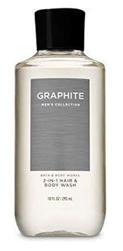 Bath & Body Works Men's Graphite 2-in-1 Hair & Body Wash - 10 oz Refreshing Shower Gel for Gym, Travel & Daily Use - Masculine Scent for Men's Grooming Routine