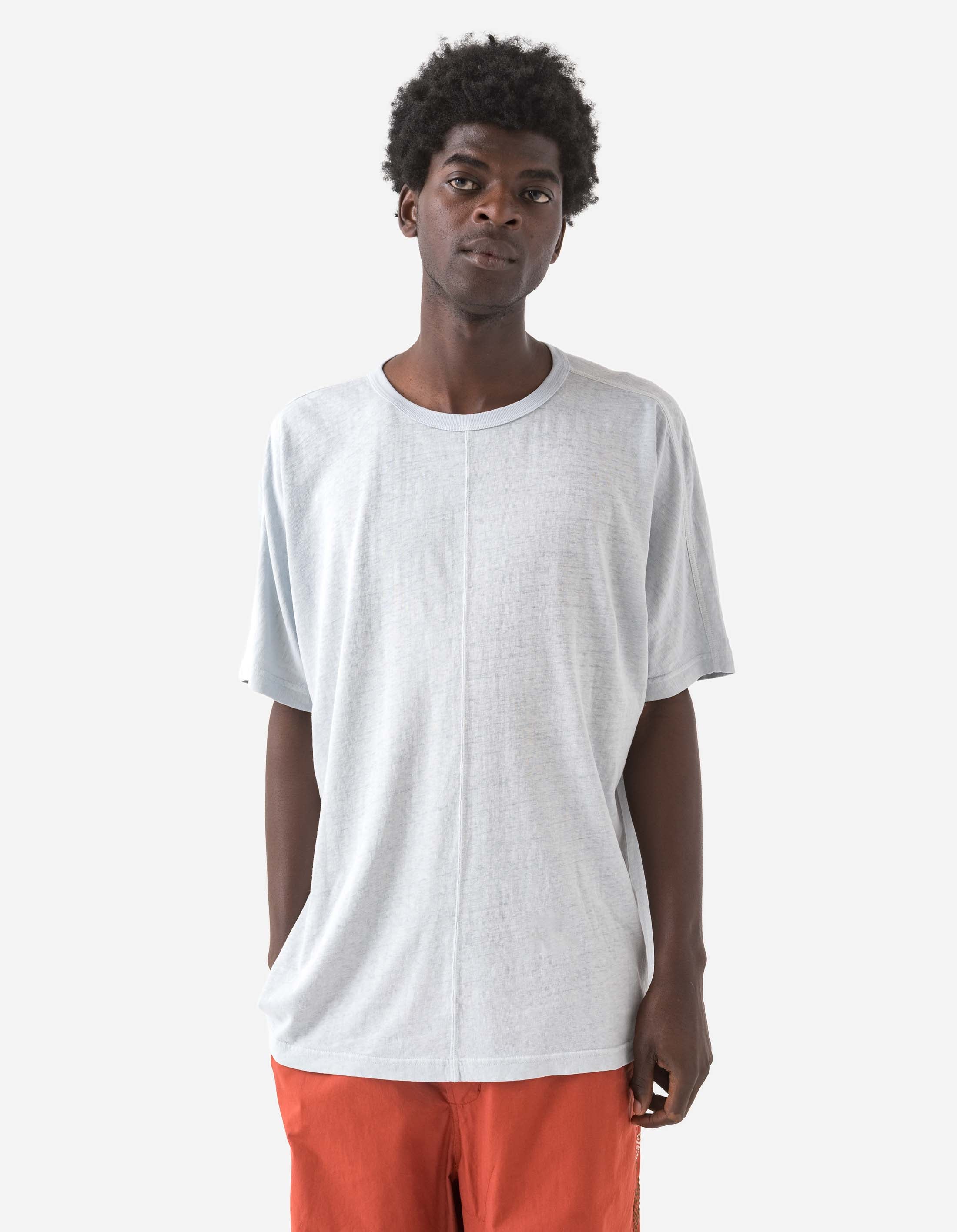 Premium 5234 Hemp Cross Loose Fit T-Shirt for Men - Breathable Ice Blue Cotton Blend Tee - Perfect for Casual Wear, Summer Outfits & Street Style Fashion