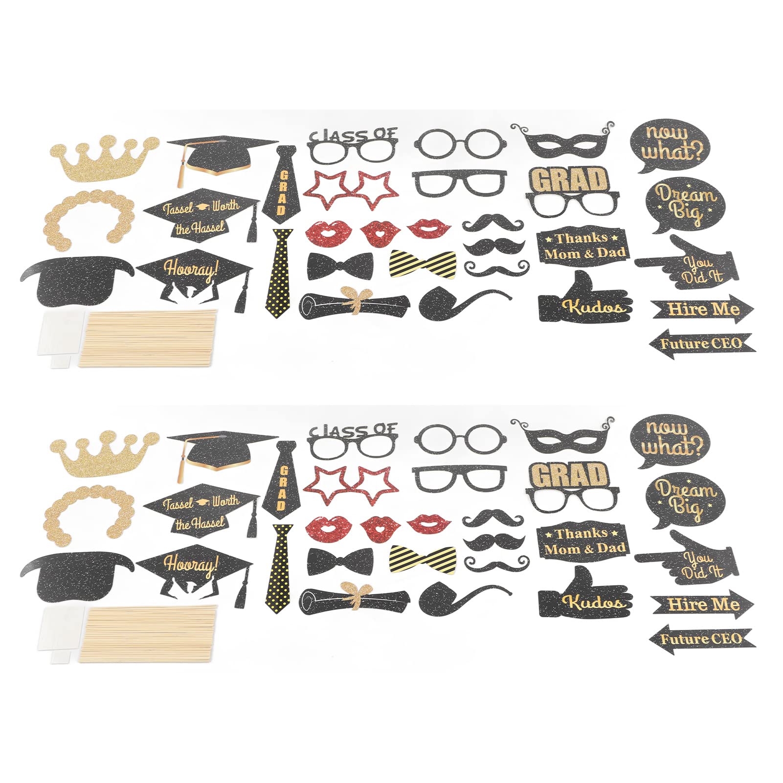 Tgoon Graduation Photo Props - Decorative Paper Card Shooting Props with Bamboo Stick, Various Patterns & Fine Details for Photo Frames | Perfect for Graduation Parties, School Events & Memory Albums