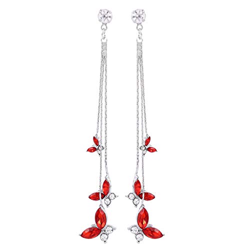 Red Crystal Butterfly Earrings