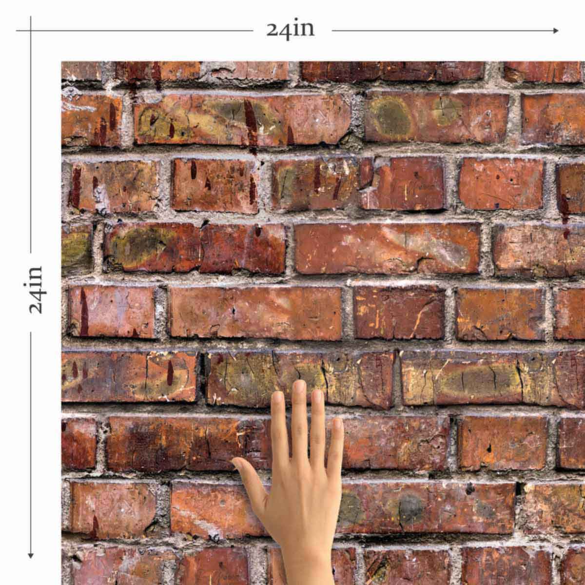Red Brick Texture Peel and Stick Removable Wallpaper - Self-Adhesive DIY Wall Covering for Home Decor, Accent Walls & Rental Apartments