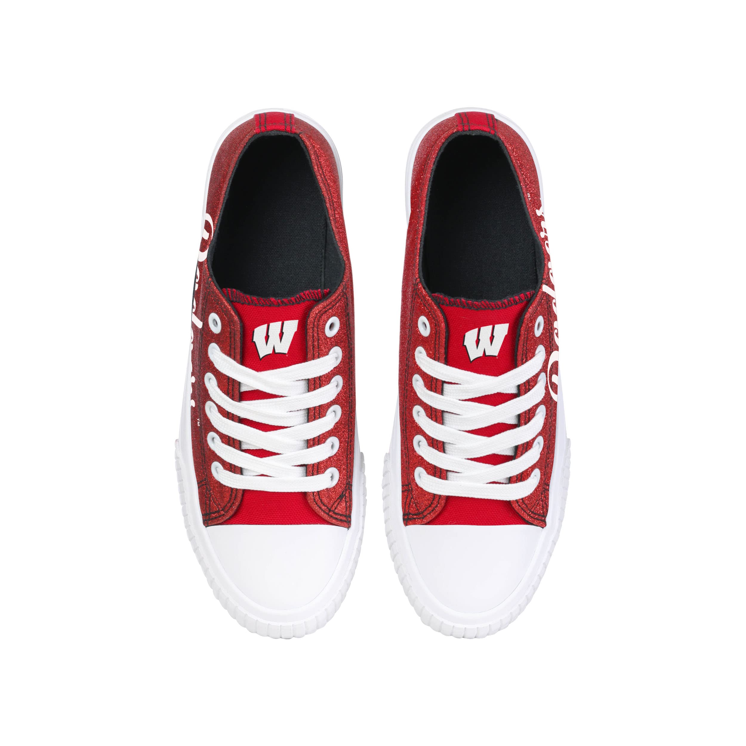 FOCO Women's NCAA College Team Logo Low Top Canvas Sneakers - Comfortable Casual Shoes for School, Sports & Everyday Wear