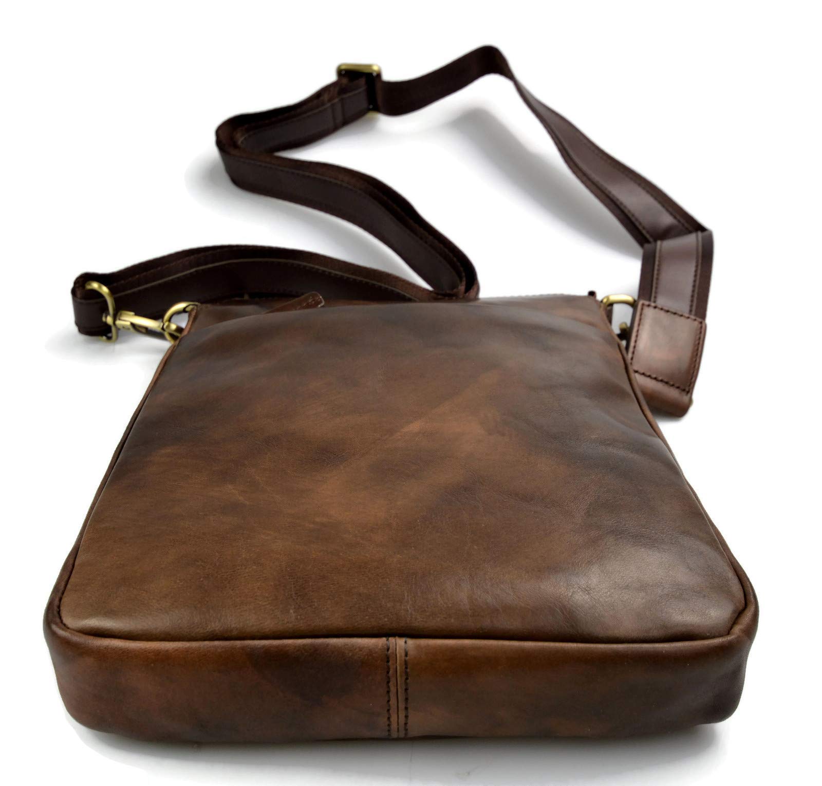 Genuine Leather Shoulder Bag for Men & Women - Stylish Messenger Sling Satchel Crossbody Postman Hobo Bag in Red | Perfect for Work, Travel & Daily Commute