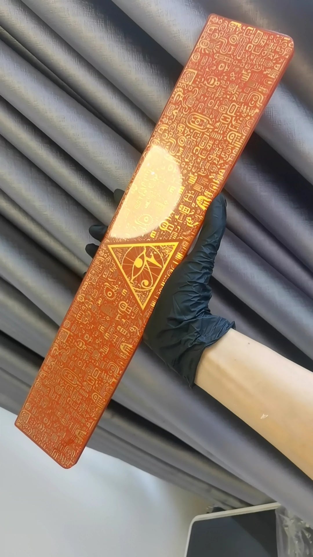 Handmade Custom Resin Keyboard Wrist Rest - Egyptian Themed Black & Gold Ergonomic Hand Support for Typing Comfort - Perfect for Gaming, Office & Home Workspace Accessories