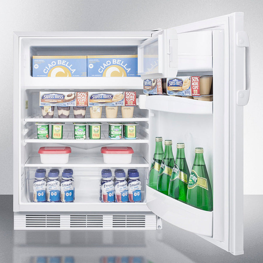 Accucold 24 Inch Wide ADA Compliant Refrigerator Freezer with Glass Door - Perfect for Medical Offices, Laboratories & Small Spaces (Model CT66WADA)