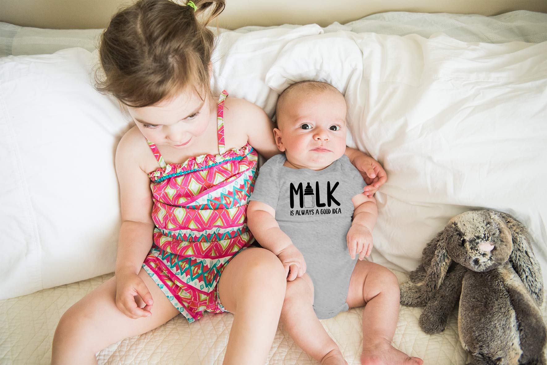 Funny Baby Bodysuit - Milk Is Always a Good Idea Cute Unisex Romper Outfit for Newborn Boys & Girls | Perfect for Playtime, Photo Shoots & Everyday Wear