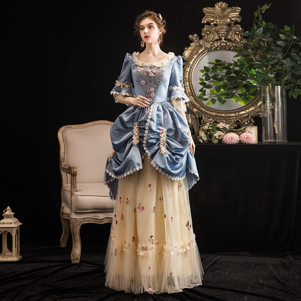 KEMAO Rococo Victorian Baroque Marie Antoinette Dress - Renaissance Period Ball Gown for Cosplay, Historical Reenactment & Themed Parties