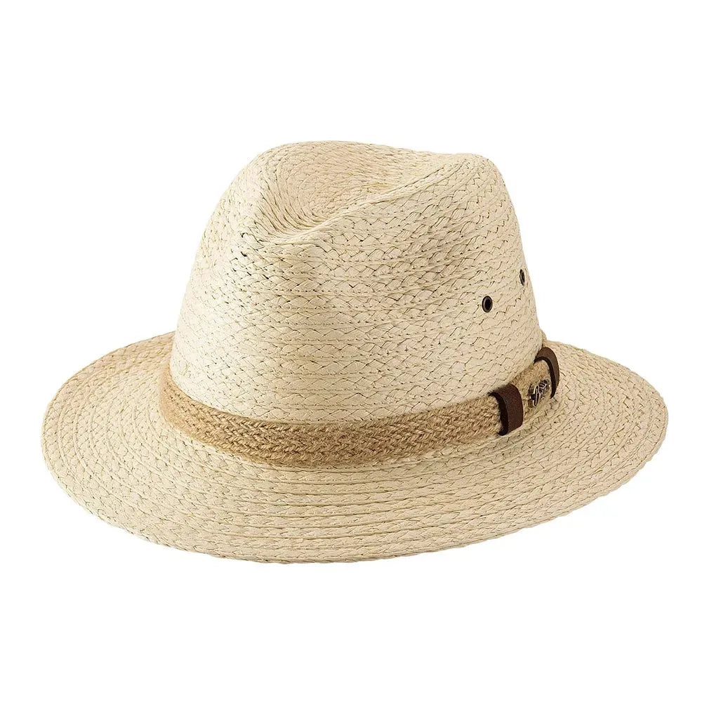 Bullhide Palm Springs Straw Fedora Hat for Men & Women - Summer Sun Hat with Wide Brim - Perfect for Beach, Outdoor, and Travel