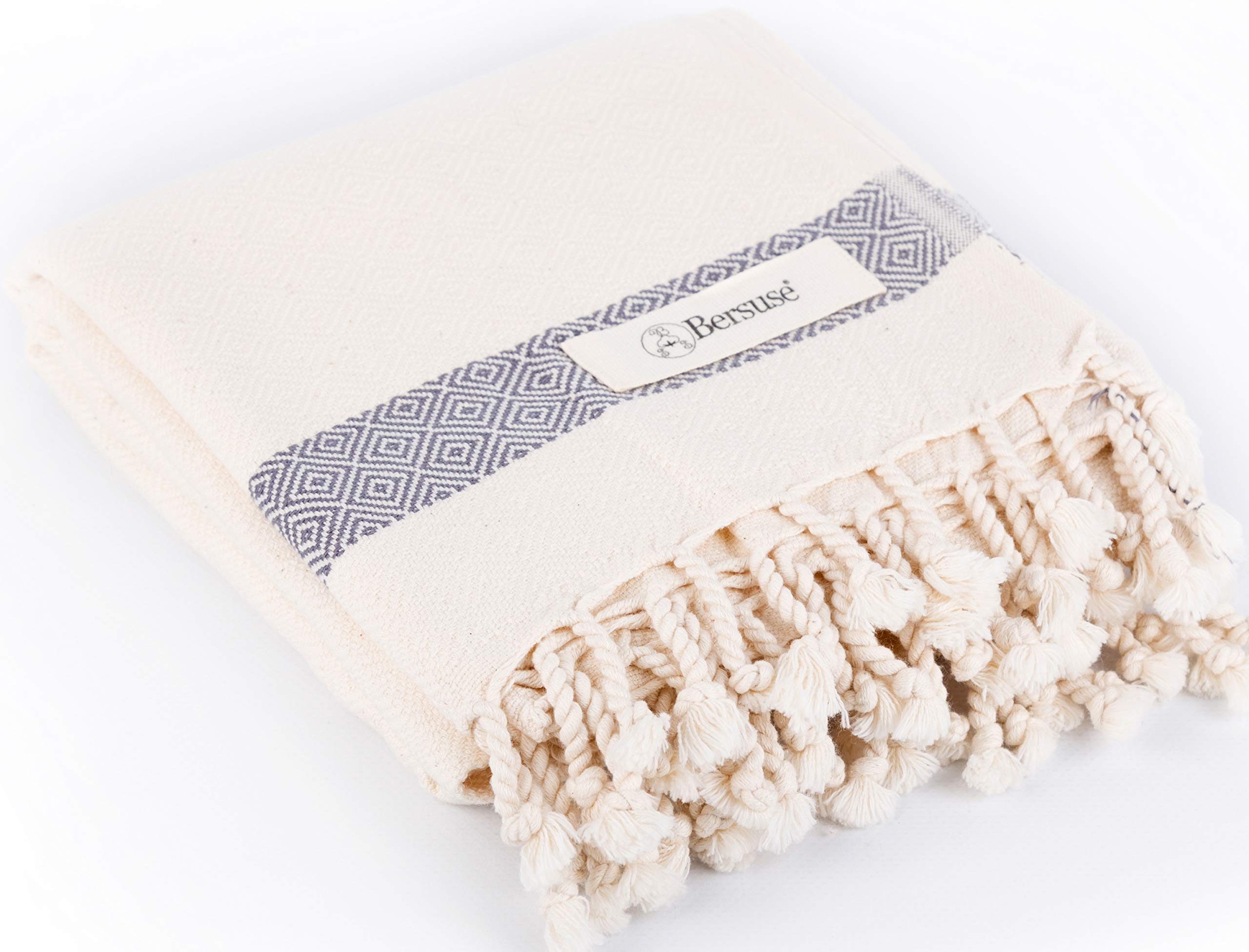 Premium 100% Cotton Turkish Towel - Ultra Absorbent Bath Towel, Beach Towel & Pool Towel - 37x70 Inches, Natural White (Set of 12) - Perfect for Spa, Travel, Gym & Beach Vacations