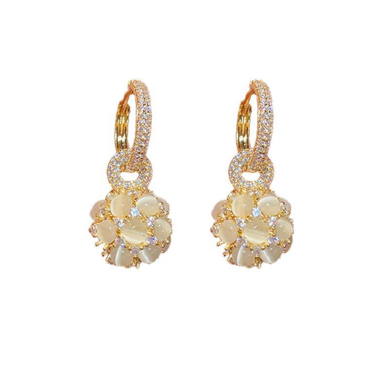 Trendy Opal Ball Earrings for Women - Delicate & Stylish Jewelry for Everyday Wear, Parties & Gifts