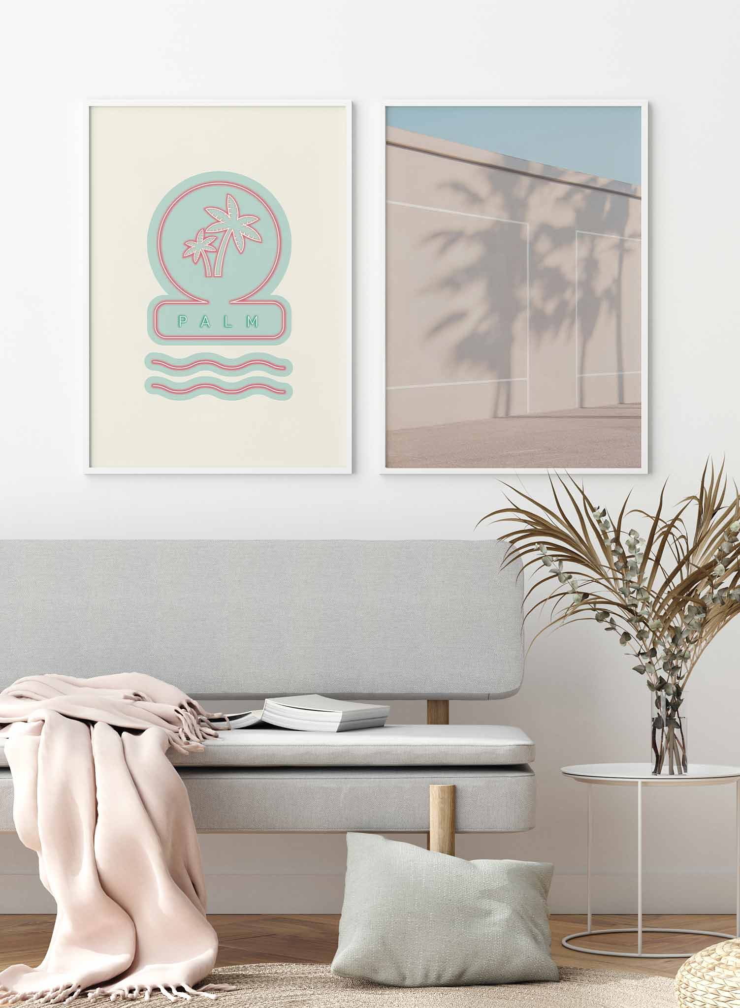 Vibrant Neon Palms Wall Art Poster - Tropical Decor for Living Room, Bedroom & Office - Perfect for Beach & Summer Themed Spaces