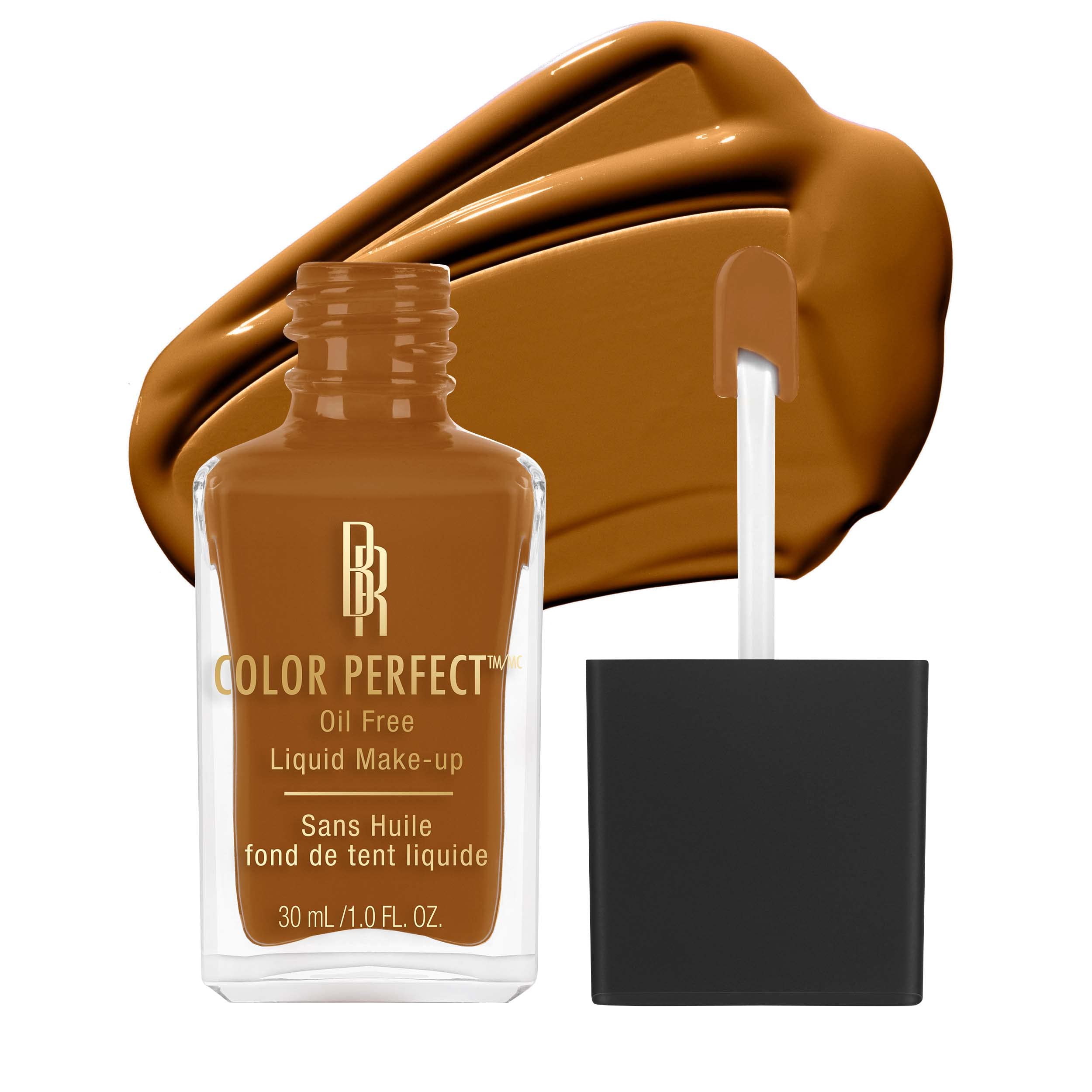 Black Radiance Color Perfect Liquid Make-Up Foundation - Deep Amber Shade, 1 Fl Oz - Full Coverage, Oil-Free Formula for Dark Skin Tones | Perfect for Daily Wear, Special Occasions & Professional Makeup Looks