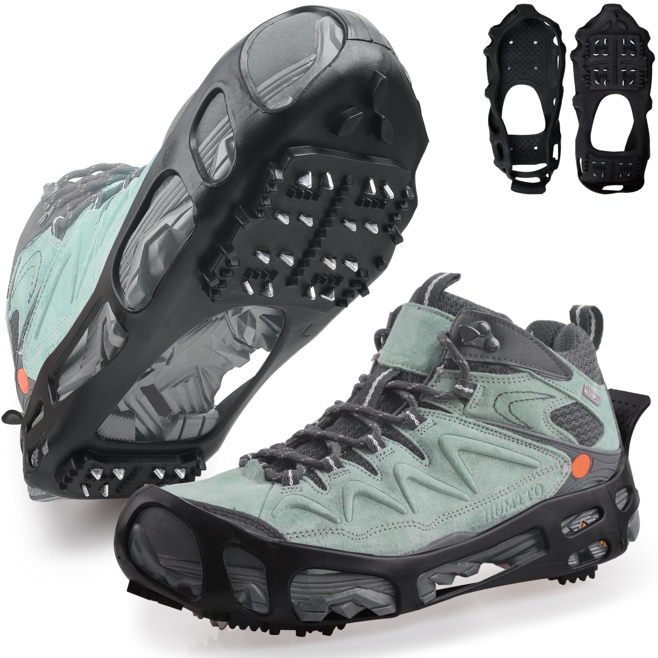 Non-Slip Ice Cleats for Snow & Ice - Stretchable Rubber Traction Crampons for Walking, Hiking & Winter Safety | Perfect for Slippery Sidewalks, Driveways & Outdoor Adventures