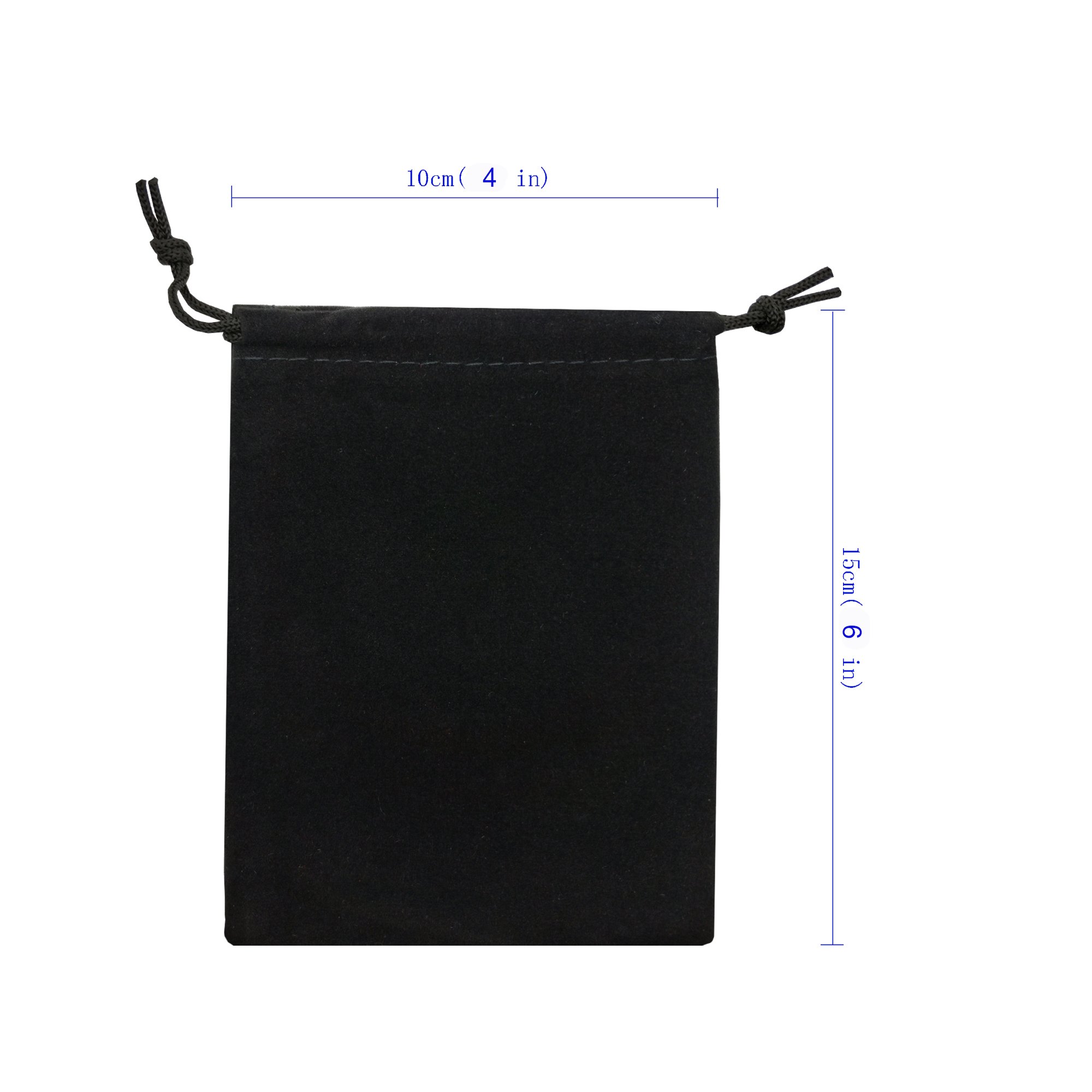 50pcs Black Velvet Drawstring Bags 4