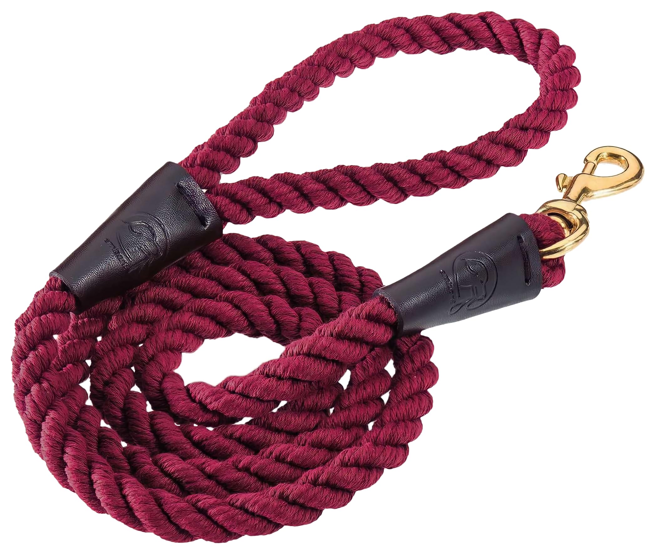 Embark Pets Country Dog Rope Leash - Durable Braided Cotton Rope Leash for Small, Medium & Large Dogs (4.5 FT, Bordeaux Red) - Perfect for Walking, Training & Outdoor Adventures
