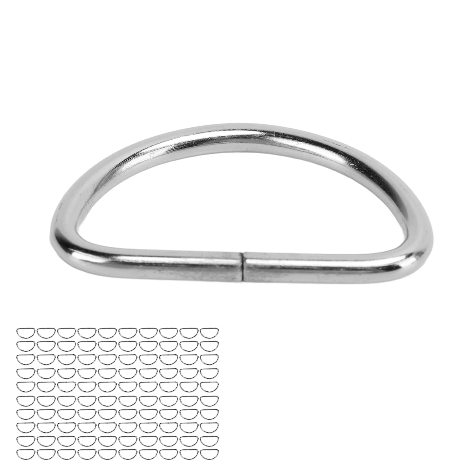 Heavy Duty Rustproof Iron D Rings for Dog Collars, Pet Suitcases & Chest Straps - Silver 3x32x17mm - Perfect for Outdoor Adventures, Training & Travel Accessories
