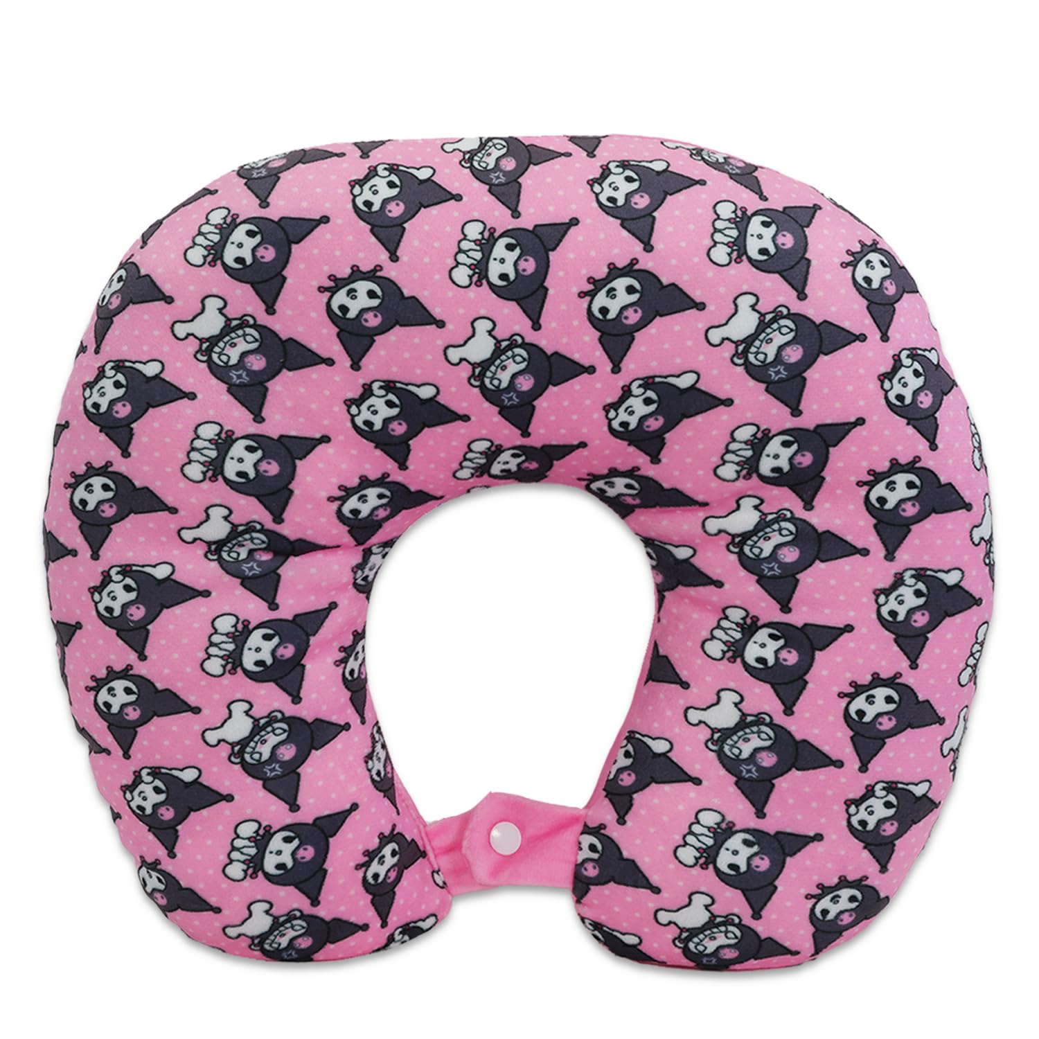 Kuromi Travel Neck Pillow for Kids - Soft Plush Neck Support with 13