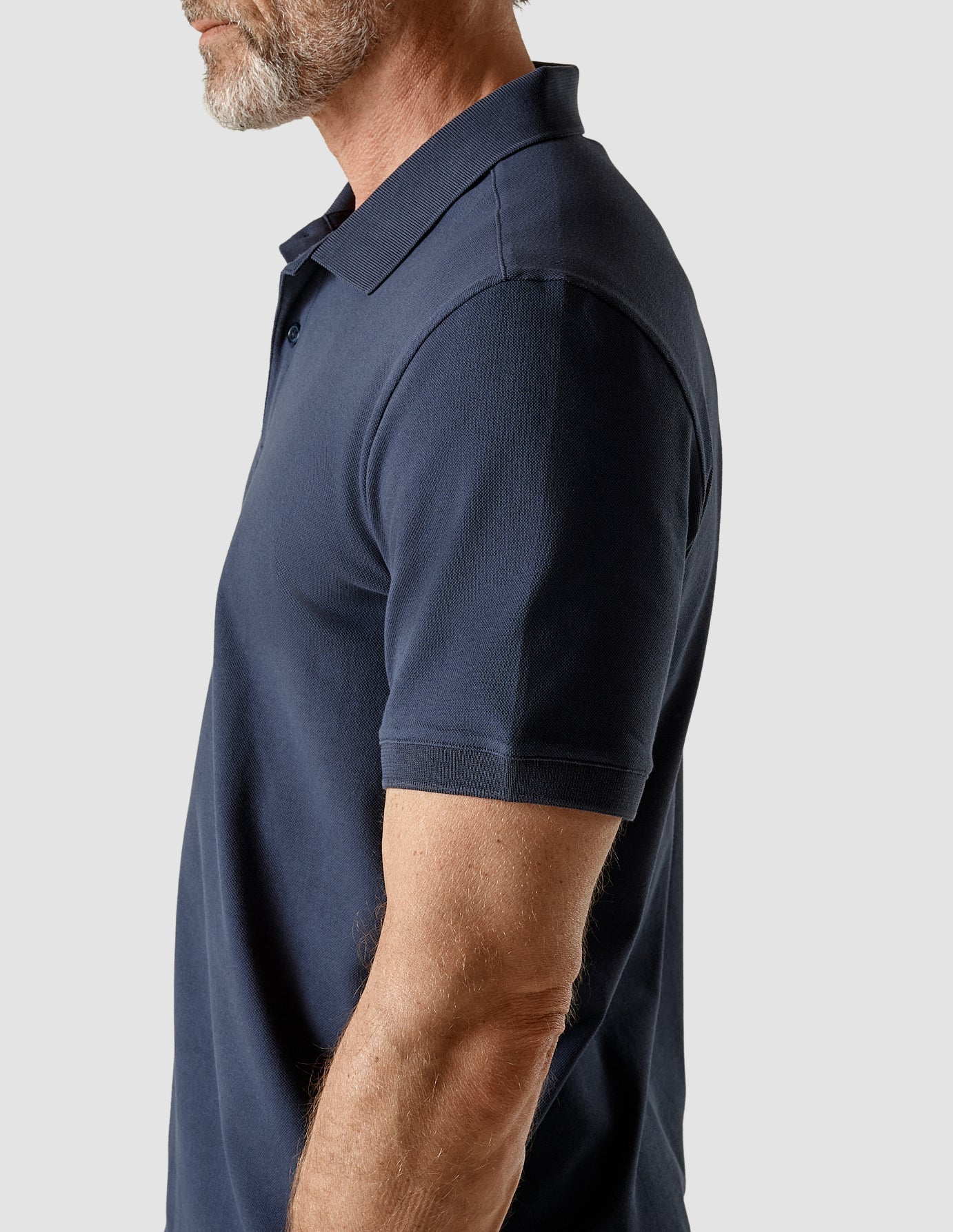 Premium Piquet Polo Shirt for Men - Navy Blue Casual Button-Down Shirt - Breathable Cotton Blend Golf & Business Casual Wear