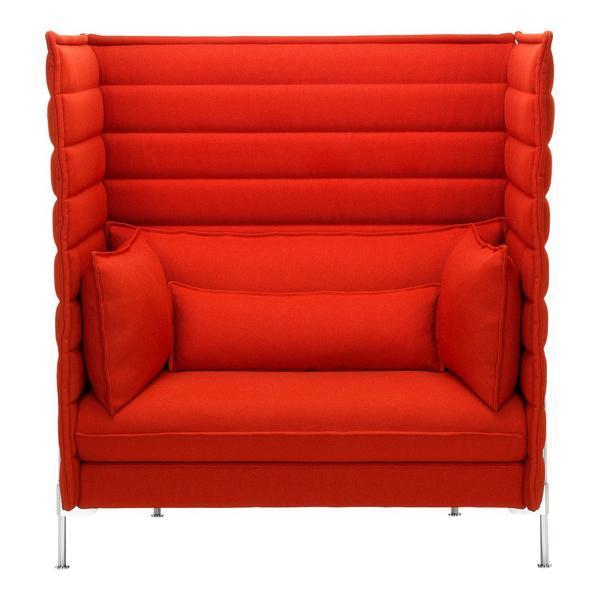 Alcove Highback Love Seat Sofa - Modern Comfortable Two-Seater for Living Room, Lounge & Small Spaces