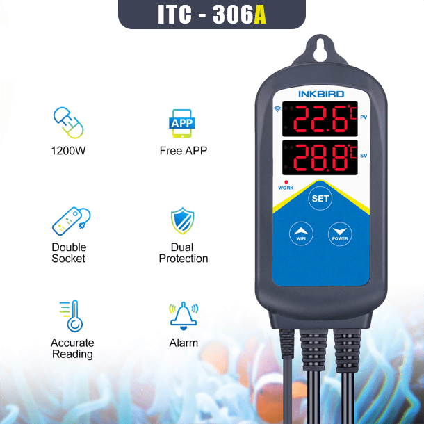 Premium Aquarium Temperature Controller - Digital Heater & Chiller Thermostat for Fish Tanks - Ideal for Tropical Fish, Coral Reefs & Marine Life Habitats