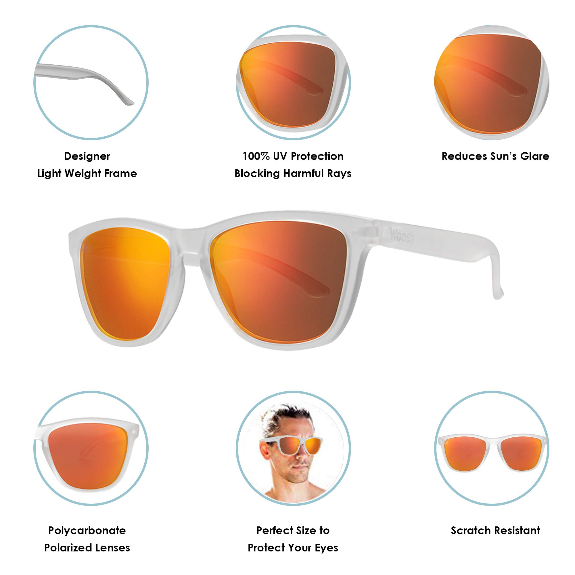 Polarized Lightweight Sunglasses for Men & Women - UV Protection Unisex Sunglasses for Fishing, Beach, Running, Sports & Outdoor Activities - Perfect for Driving, Hiking & Travel