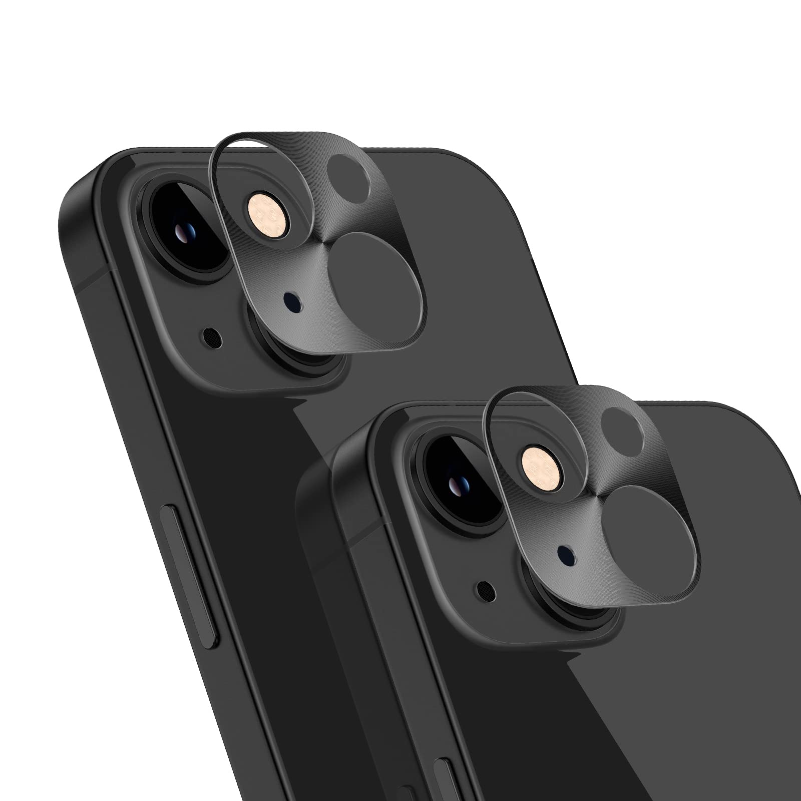 Premium Aluminum Alloy Camera Lens Protector for iPhone 13/13 Mini - 2 Pack Black Protective Cover Shield | Scratch-Resistant & HD Clarity | Perfect for Outdoor Adventures, Travel & Daily Protection