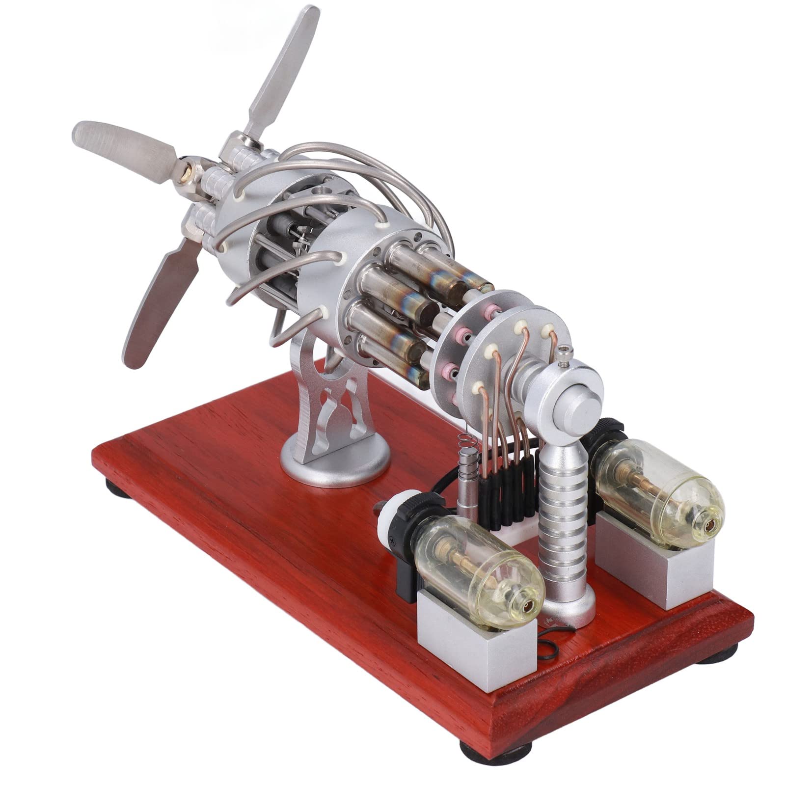 16 Cylinder Stirling Engine Model Kit - Physics Science Educational Toy for Kids & Adults - DIY Mechanical Generator for Classroom Learning & STEM Projects - Perfect for Science Experiments & Gifts