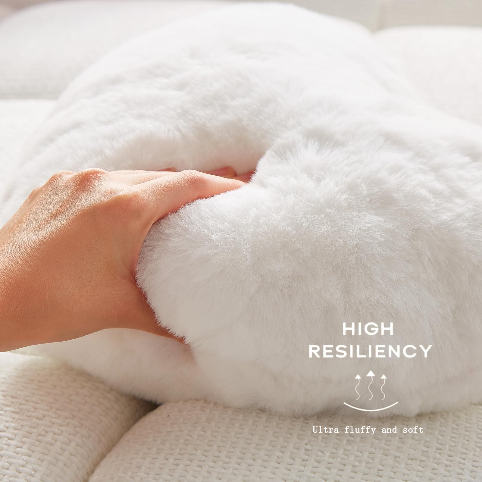 YRXRUS Heart Shaped Throw Pillow - Soft Faux Rabbit Fur Decorative Cushion for Mother's Day, Valentine's Gifts, Girls Room Decor (10x11 Inch) - Perfect for Bedroom, Sofa, Nursery & Romantic Home Decor