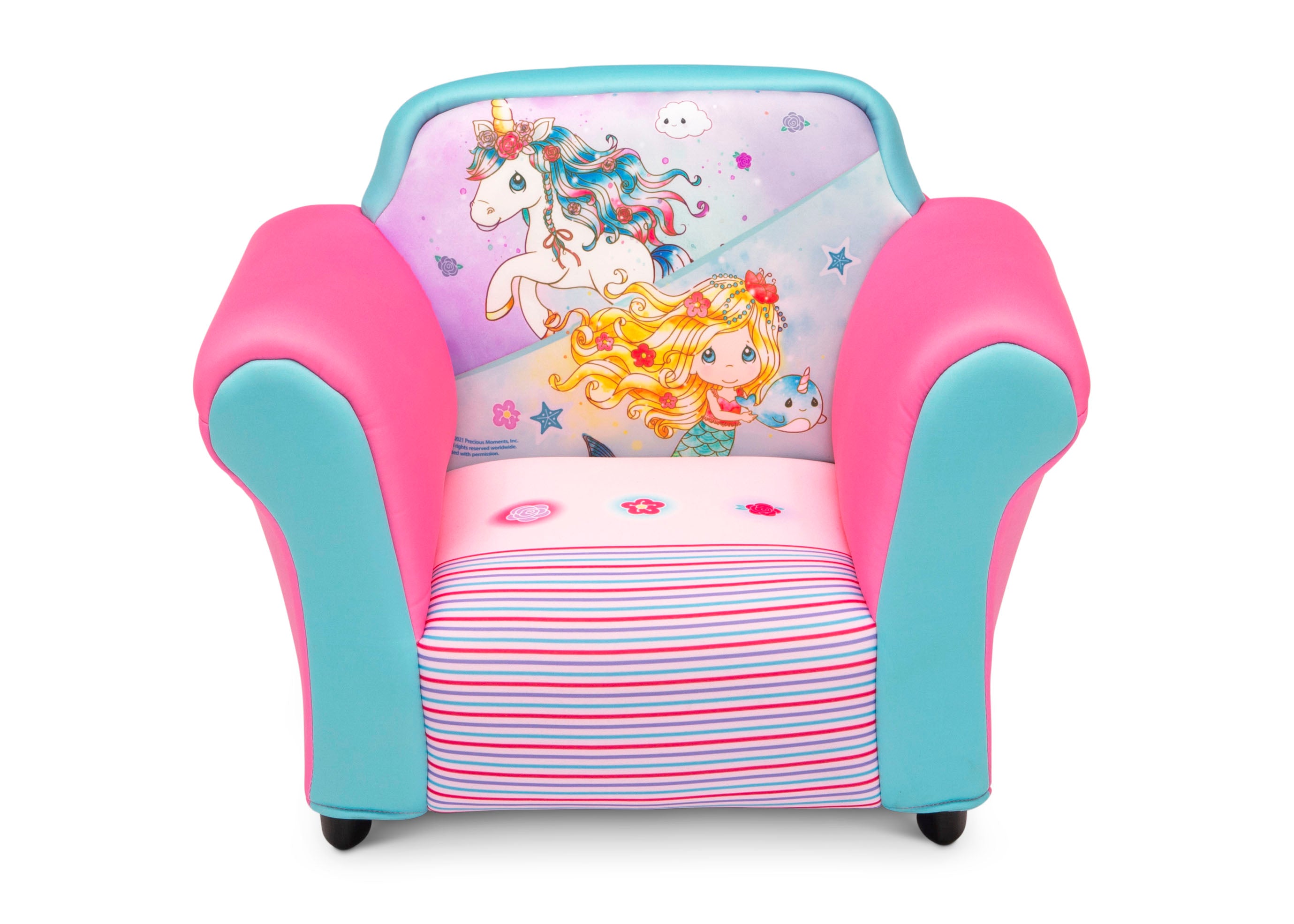 Precious Moments Upholstered Accent Chair with Sculpted Plastic Frame - Perfect for Living Room, Bedroom or Nursery Decor