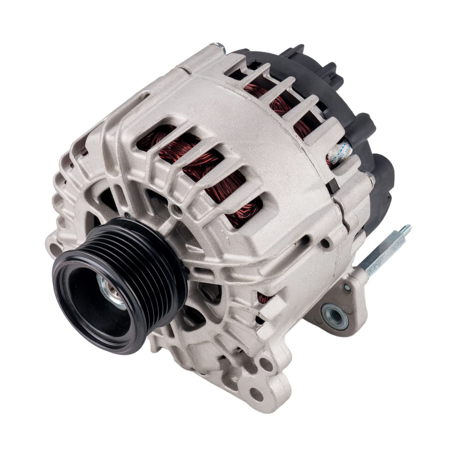 KAC Alternator Replacement for 1999-2006 VW Beetle 1.8L 1.9L 2.0L & Golf Jetta - 12V 180A CW Rotation SC6 Pulley IR Regulator IF Fan Type - Perfect for Engine Performance & Electrical System Repair