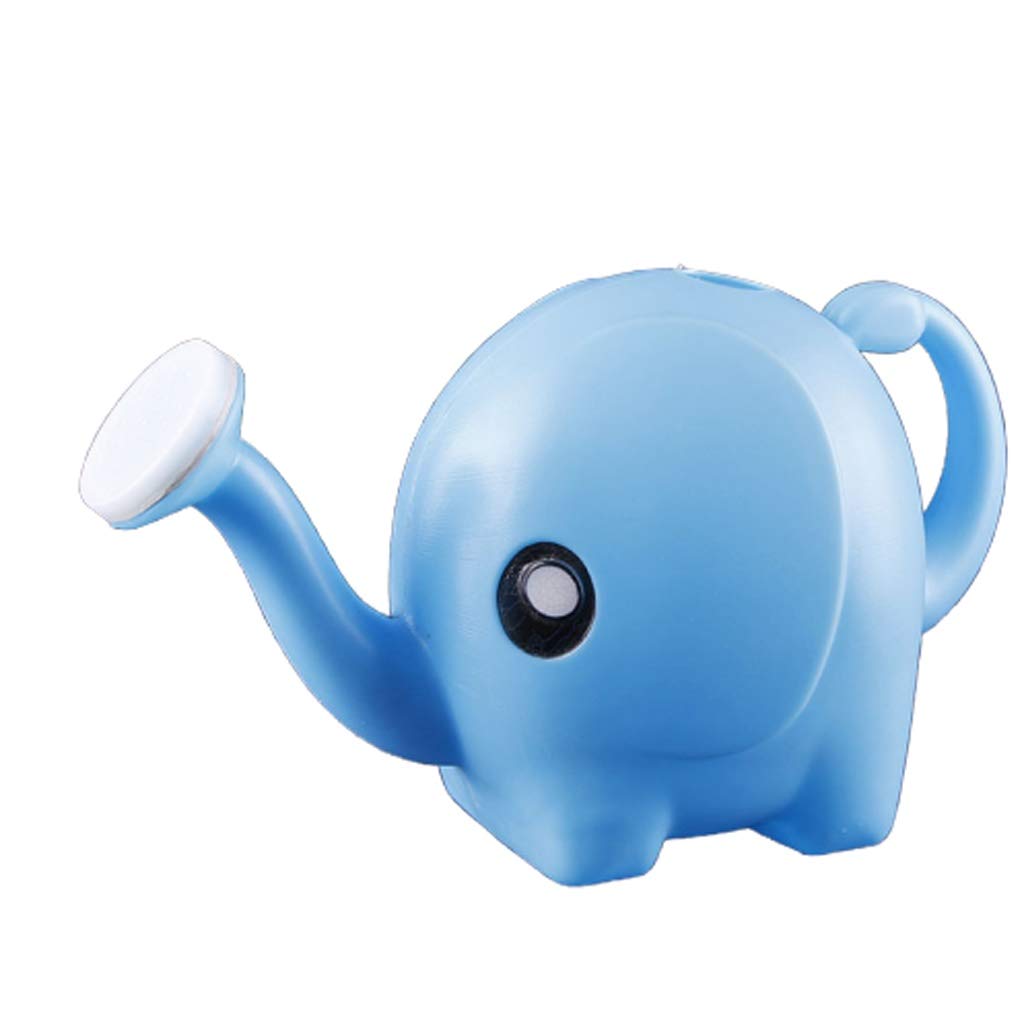 Elephant Shaped Watering Can for Kids - Blue Plastic Garden Watering Pot for Indoor & Outdoor Plants, Flowers, Succulents & Potted Gardening | Perfect Gift for Children's Gardening Activities