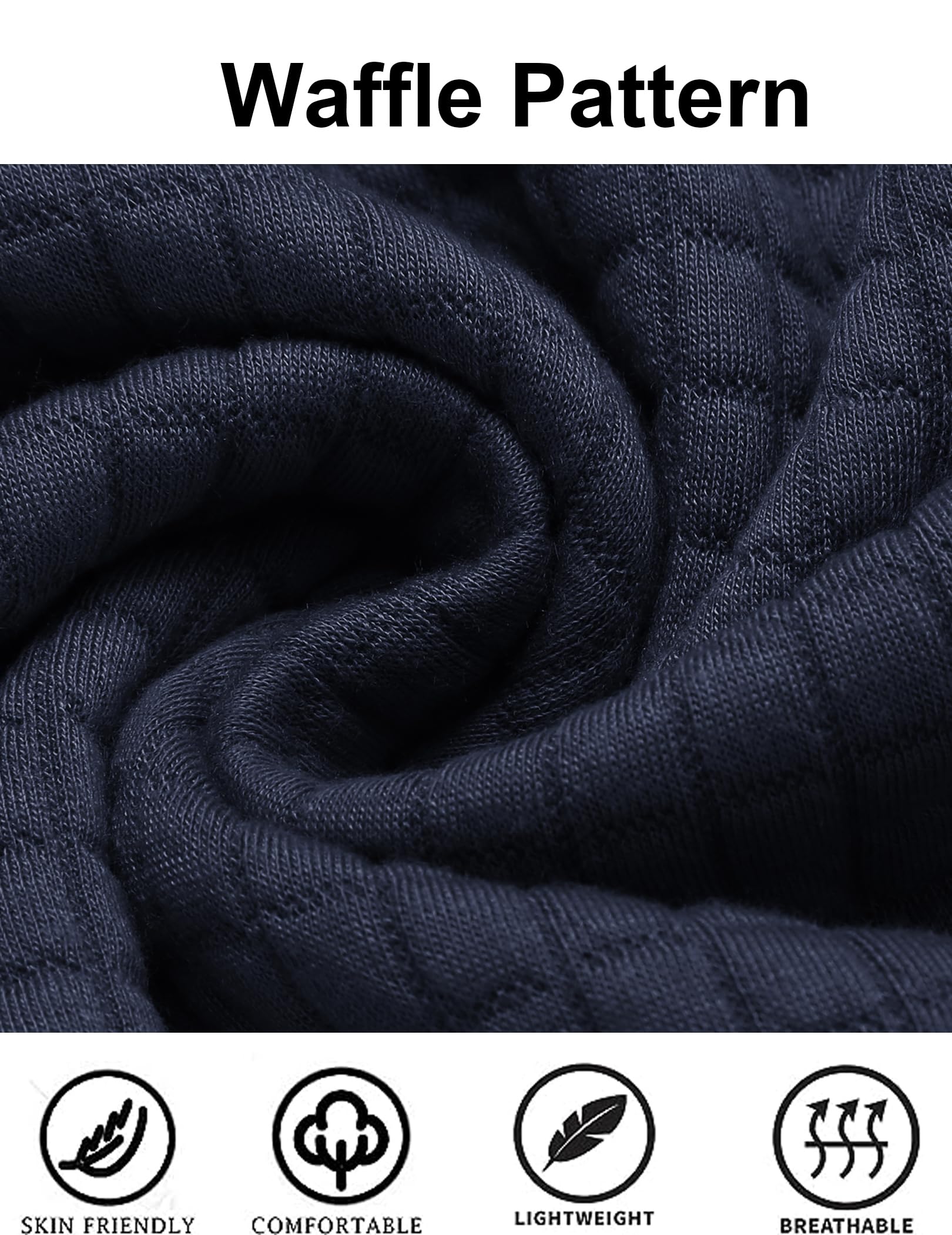 COOFANDY Men's Casual Hooded Sweatshirt - Long Sleeve Waffle Knit Pullover Hoodie with Drawstring for Fall & Winter | Perfect for Outdoor Activities, Streetwear and Everyday Comfort
