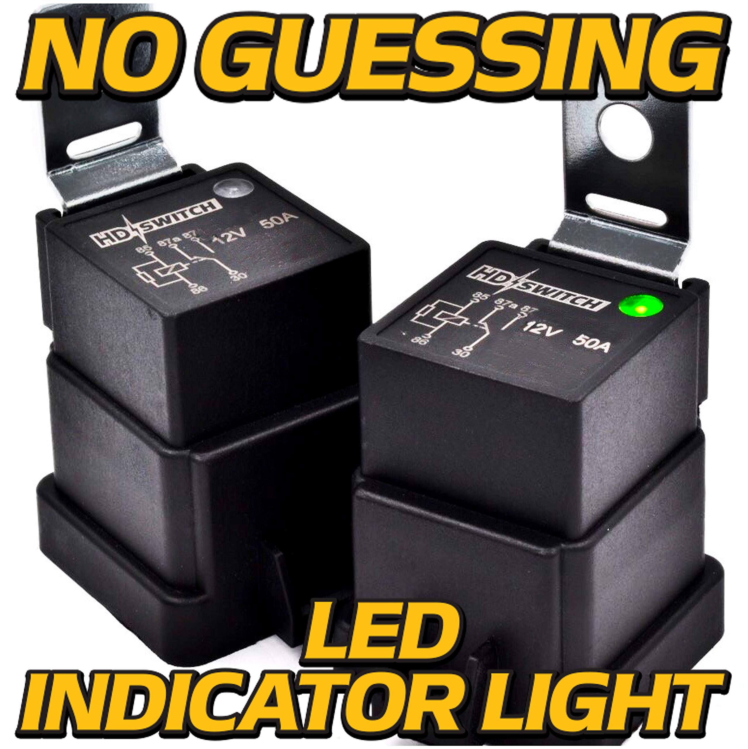 12 Pack Heavy Duty Waterproof 12V Relay with LED Indicator - 50 AMP Automotive Relay Upgrade Kit with Dielectric Grease - Compatible with John Deere AM123716 & Hella - Ideal for Tractors, Trucks, and Off-Road Vehicles