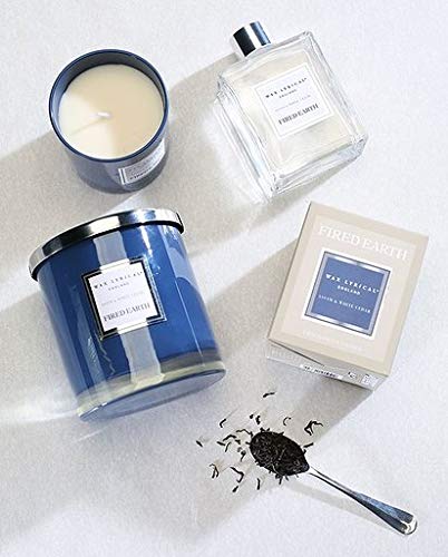 Premium Assam & White Cedar Scented Glass Candle - Large Twin Wick (75-Hour Burn Time) | Fired Earth Collection by Wax Lyrical | Handmade in England | Perfect for Home Decor, Relaxation & Aromatherapy