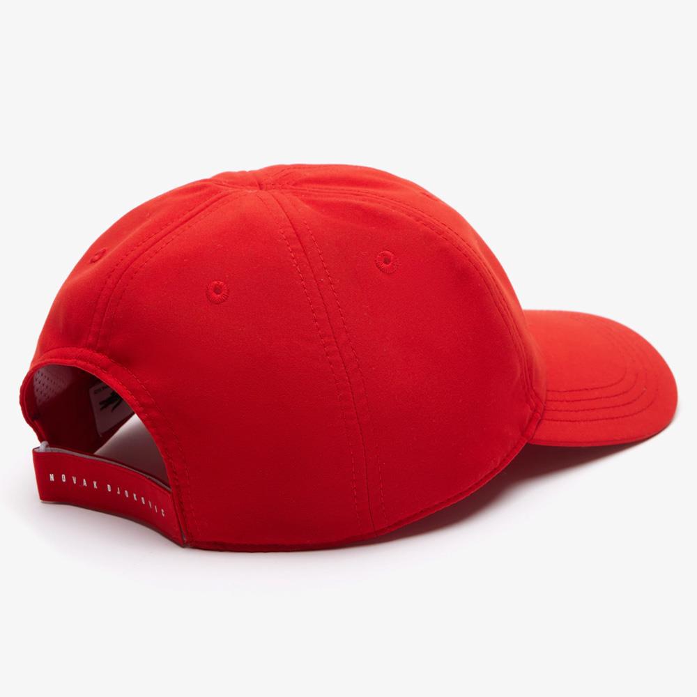 Lacoste Djokovic Sport X Microfiber Baseball Cap - Breathable & Lightweight Tennis Hat for Men & Women - Perfect for Running, Golf & Outdoor Activities (Red)