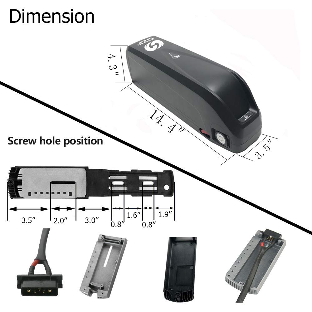 48V 13Ah Lithium Ion Ebike Battery with Charger - Compatible with 200W-1000W Electric Bike Motor Kits - Perfect for Commuting, Mountain Biking & Long-Distance Rides
