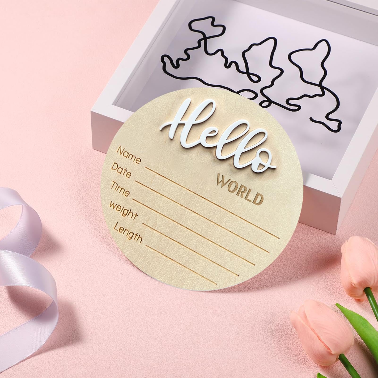 Personalized Baby Welcome Sign - Custom Wooden Name Sign for Nursery, Living Room & Bedroom Decor | Newborn Gift & Home Wall Art