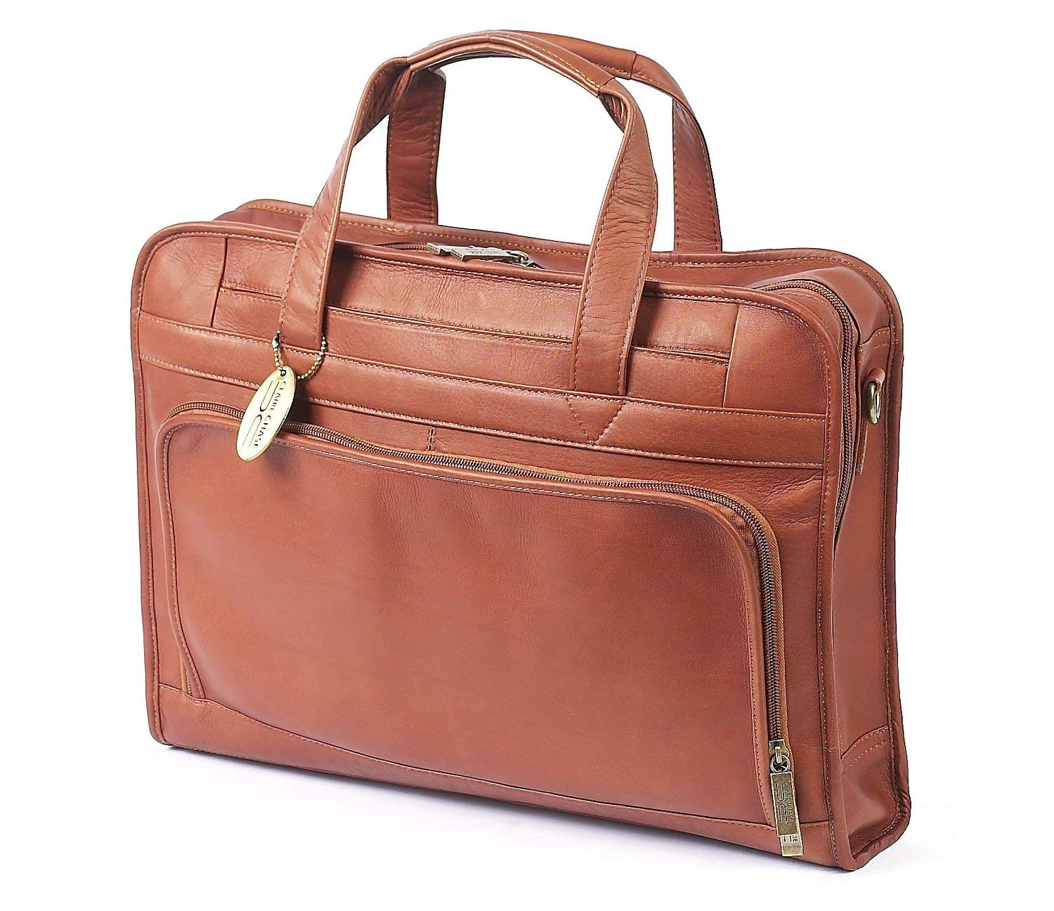 Claire Chase Premium Saddle Leather Laptop Briefcase for Professionals - Stylish Computer Bag for Work, Business Meetings, and Daily Commute