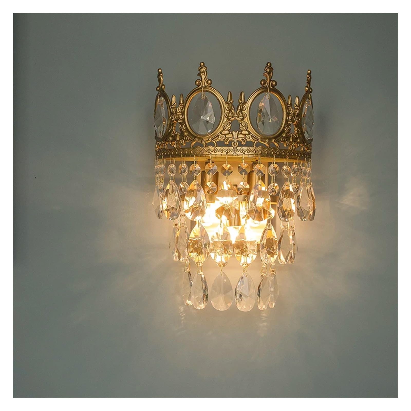 Modern Crystal Wall Lamps - LED Bedside Lighting for Bedroom, Stairs & Hallway - Elegant Wall Sconce with Warm White Light for Home Decor & Ambient Lighting