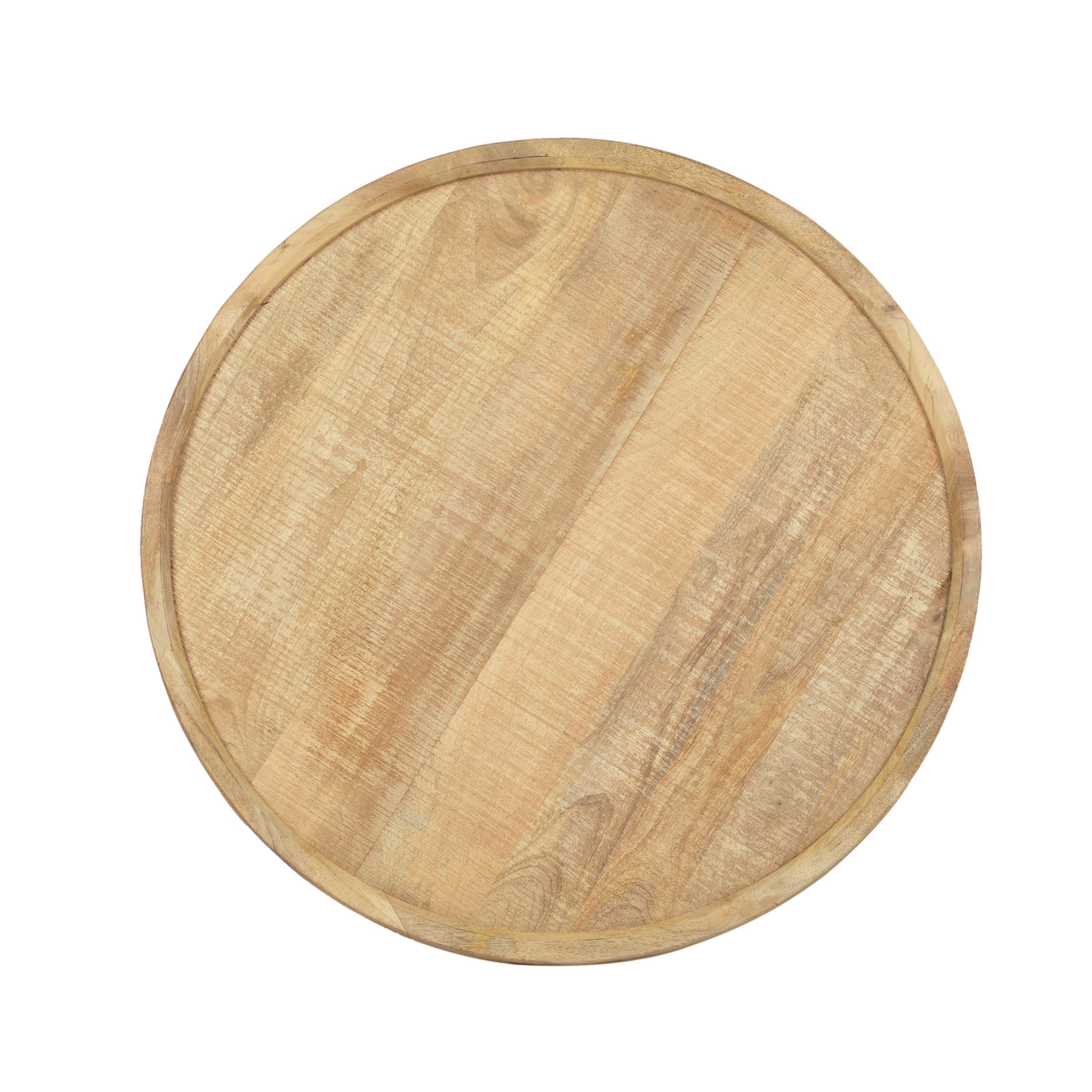 GDFStudio Mango Wood Coffee Table - Natural & Black Finish | Modern Living Room Furniture for Home Decor & Entertainment Spaces