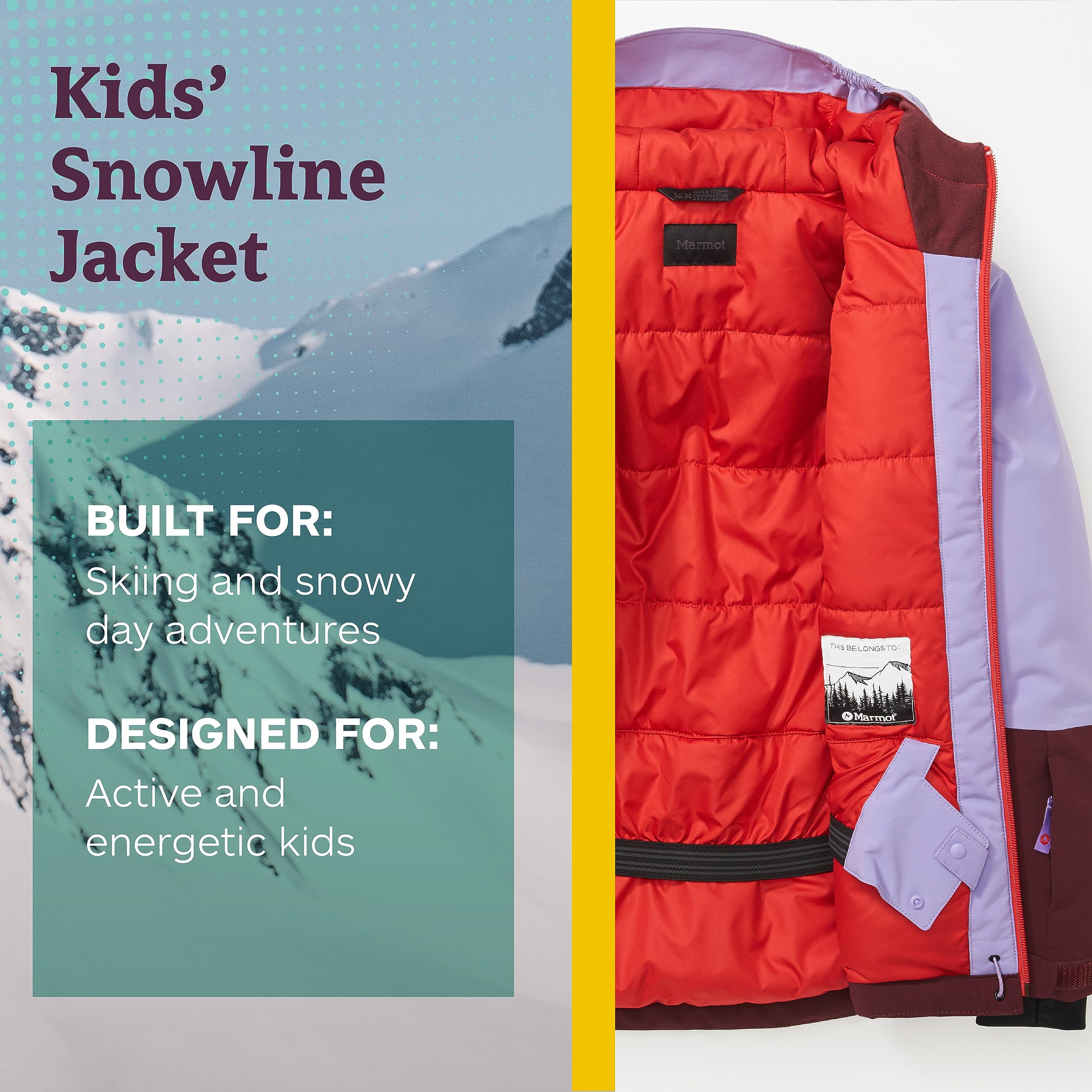 MARMOT Kids Snowline Jacket - Waterproof Winter Coat for Boys & Girls - Warm Insulated Snow Jacket for Skiing, Snowboarding & Outdoor Activities