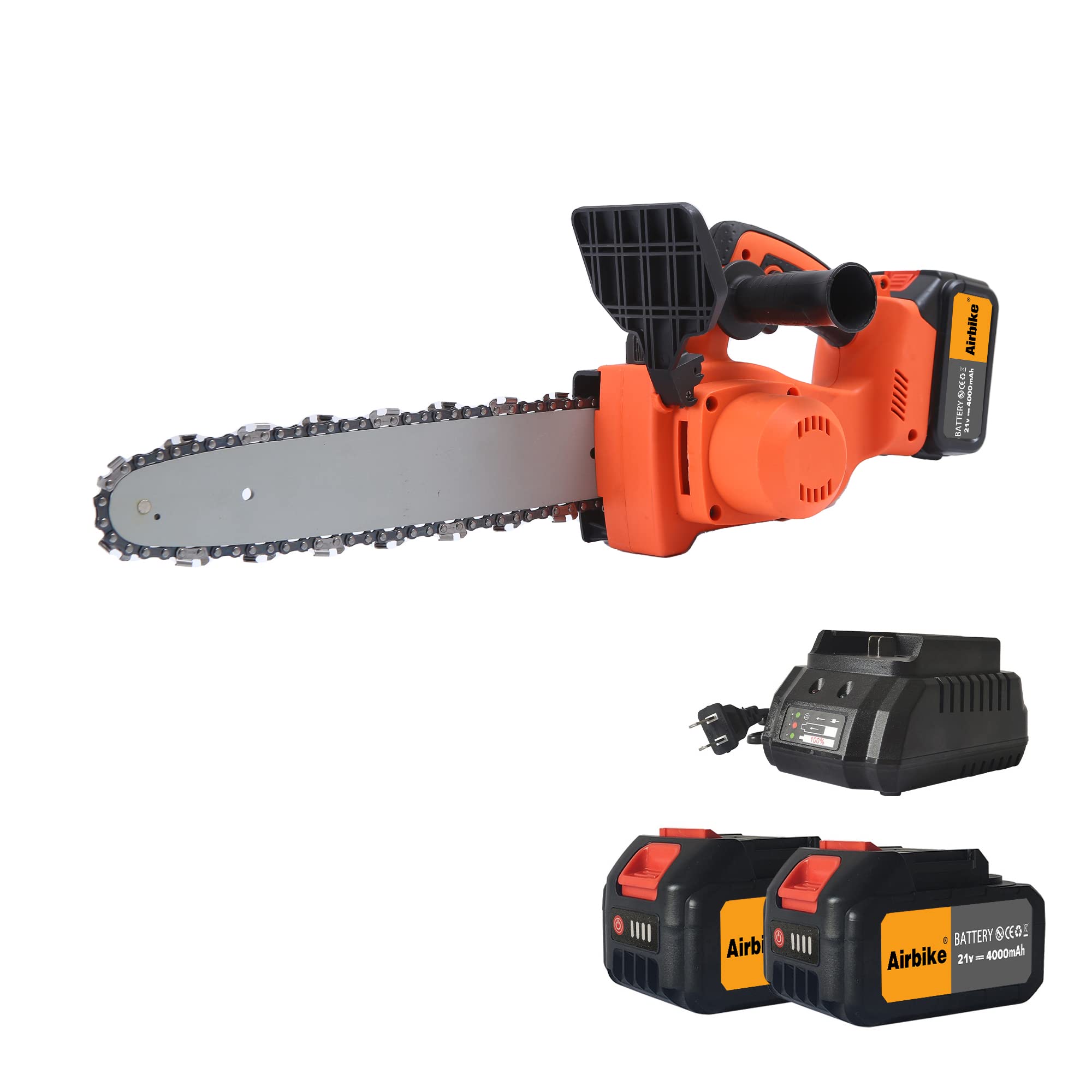 12 Inch Cordless Electric Chainsaw with 2x 4000mAh Batteries - Lightweight Battery Powered Chainsaw for Wood Cutting, Tree Branch Trimming, Firewood & Garden Landscaping | Perfect for DIY Home Projects, Yard Maintenance & Outdoor Camping Use