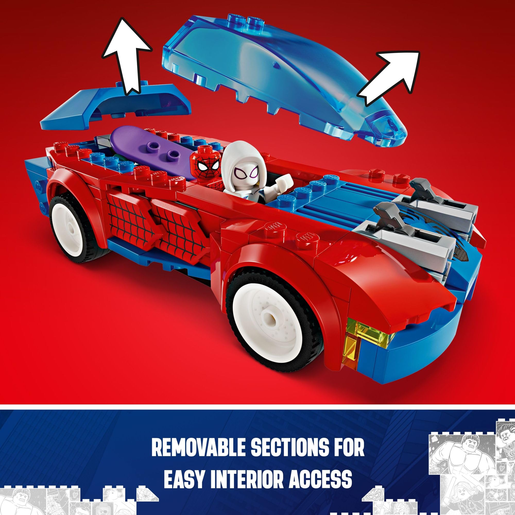 **LEGO Marvel Spider-Man Race Car & Venom Green Goblin Building Set – Ghost-Spider Minifigure & Buildable Race Car Toy – Spider-Man Gift for Kids Ages 7+ (76279) – Perfect for Playtime, Collecting & Superhero Adventures**