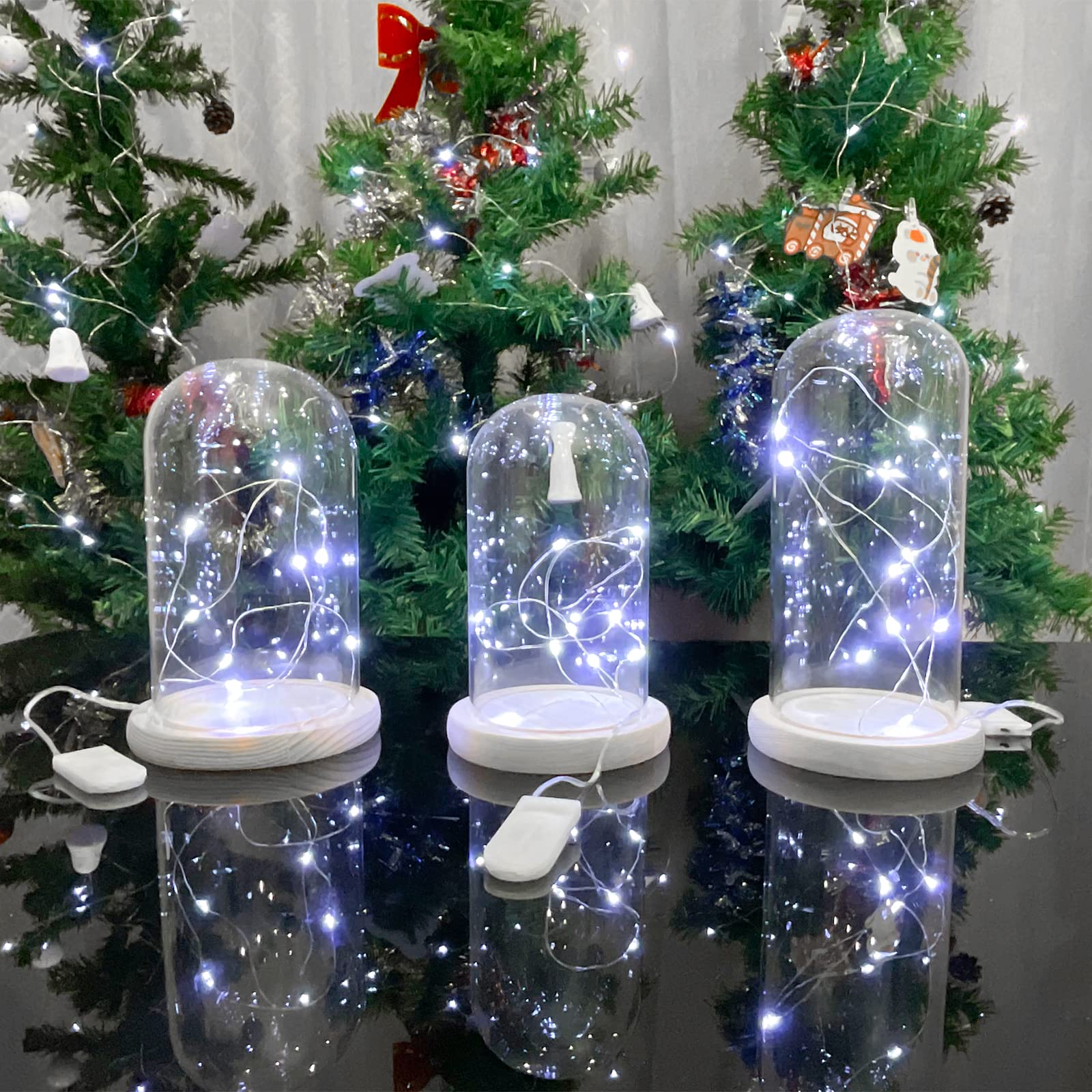 10 Pack Fairy Lights Battery Operated String Lights - 10 LED on 3.3ft Silver Copper Wire - Cool White - Perfect for Wedding Decor, Christmas Tree, Party, Gift Wrapping & Home Decoration