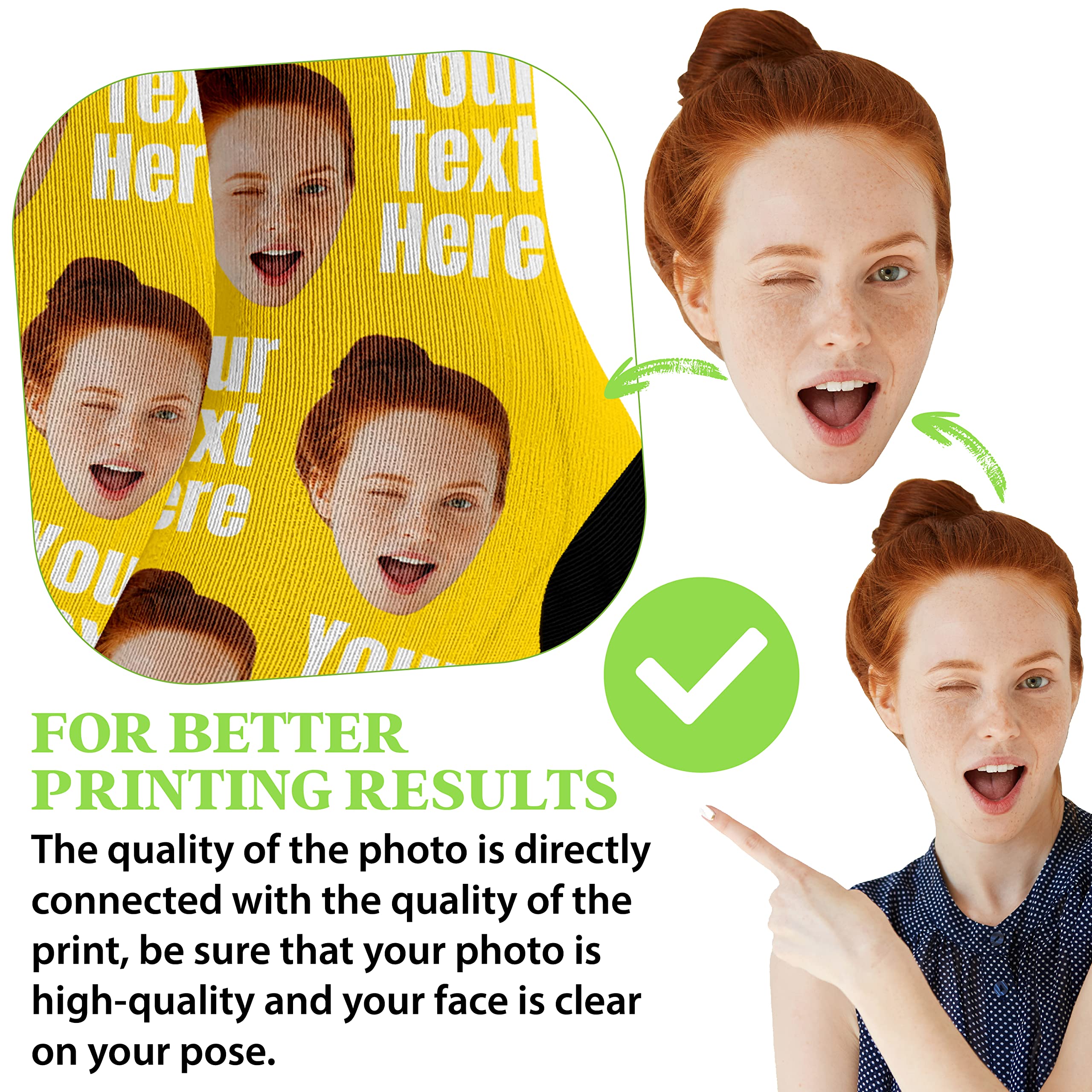 Custom Face Socks - Funny Personalized Socks with Faces for Men & Women - Unique Gifts for Cat & Dog Lovers - Perfect for Birthdays, Christmas & Cosplay Costumes