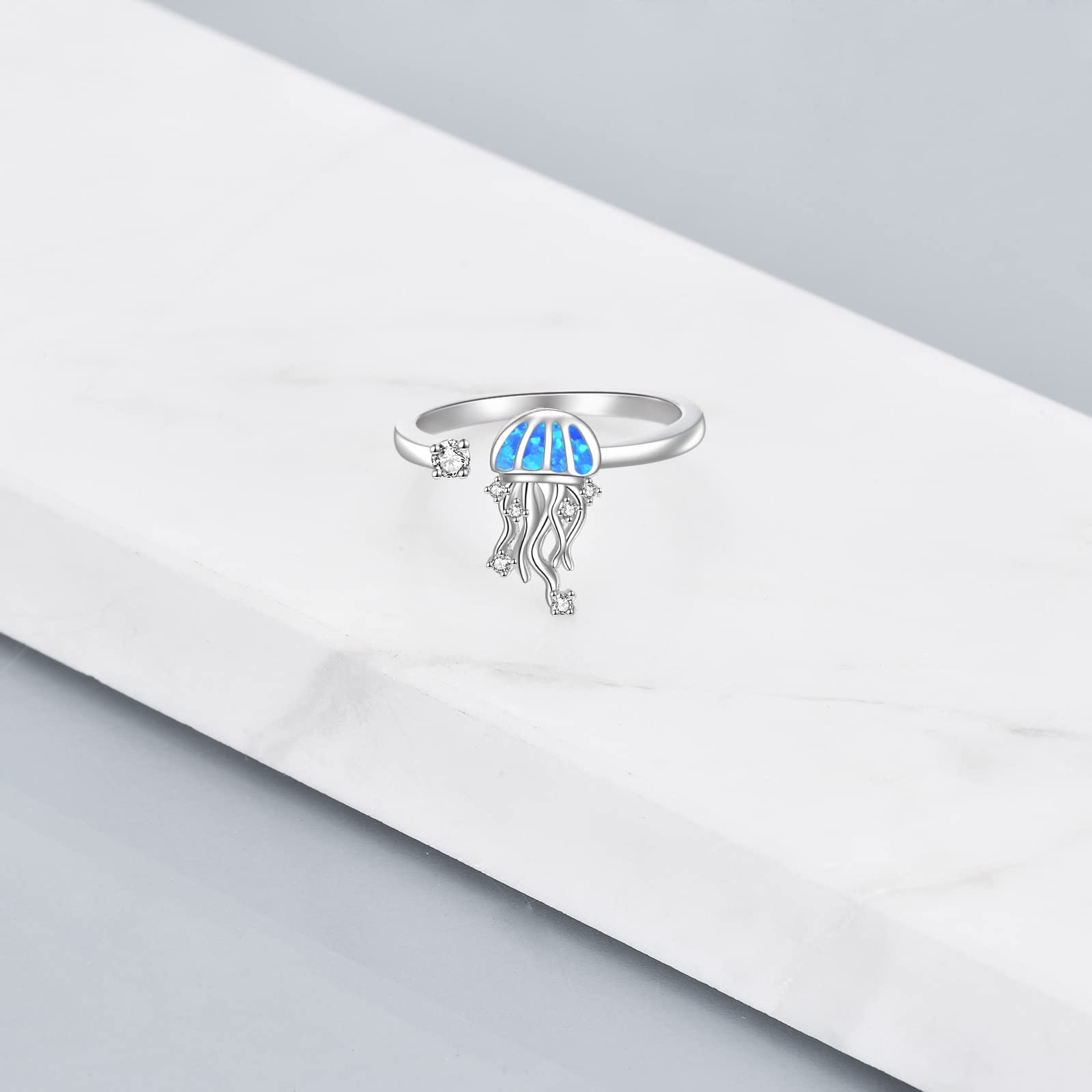 WINNICACA S925 Sterling Silver Adjustable Open Rings for Women - Cute Animal Design, Elegant Finger Rings, Perfect Birthday Gift for Her | Ideal for Casual Wear, Parties, and Special Occasions